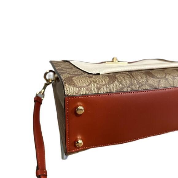 Coach Brown and Cream Satchel - Picture 7 of 14